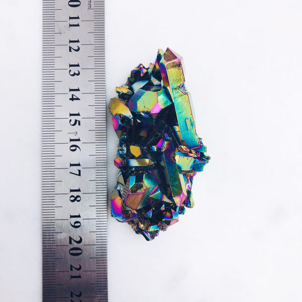 Rainbow Black Angel Aura Crystal Cluster - Crystal Of A Kind