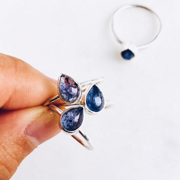 Tanzanite Teardrop Ring in 925 Sterling Silver - Crystal Of A Kind