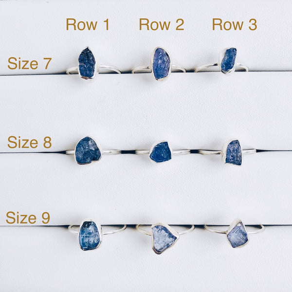 Raw Tanzanite Gemstone Ring in 925 Sterling Silver - Crystal Of A Kind