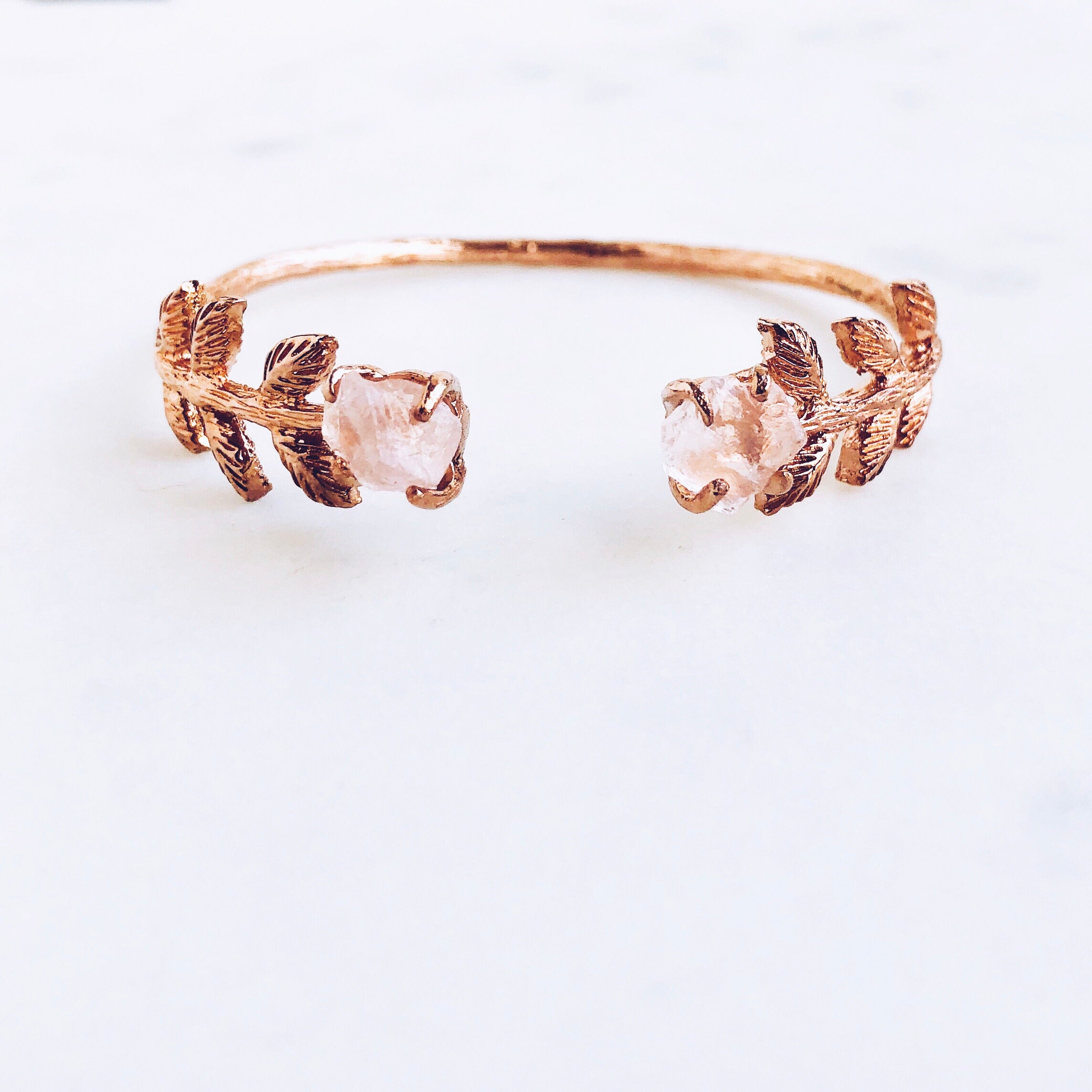 Rose gold leaf bracelet sales
