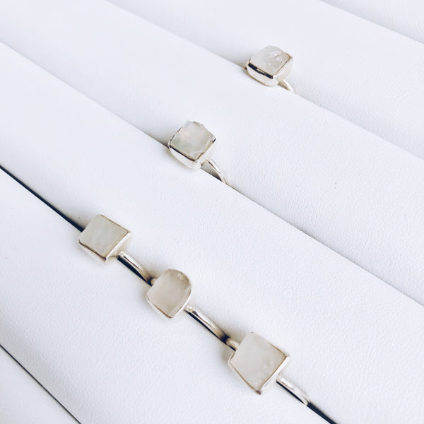 Raw Moonstone Ring in 925 Sterling Silver - Crystal Of A Kind