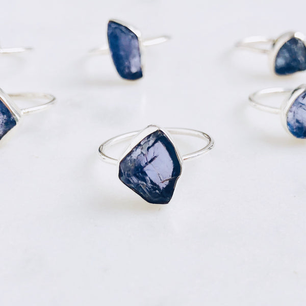 Raw Tanzanite Gemstone Ring in 925 Sterling Silver - Crystal Of A Kind