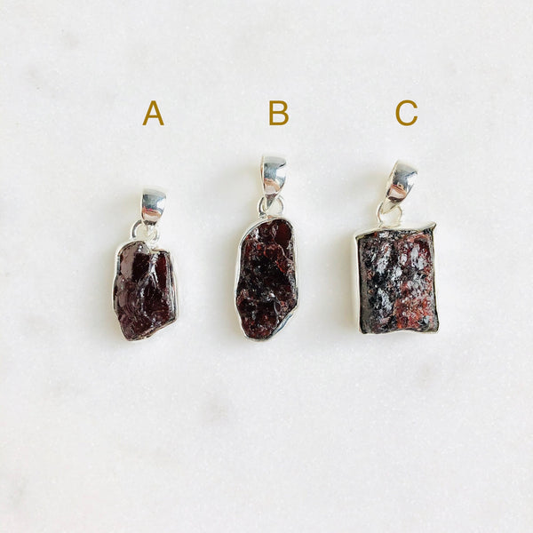 Raw Pink Tourmaline Pendant in 925 Sterling Silver