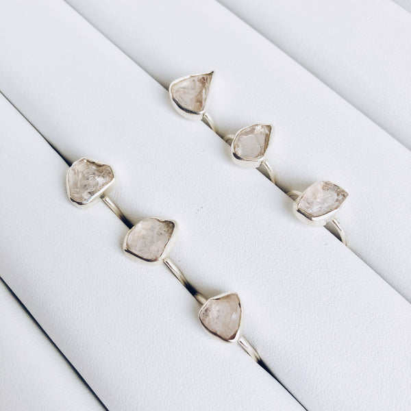 Raw Rose Quartz Gemstone Ring in 925 Sterling Silver - Crystal Of A Kind