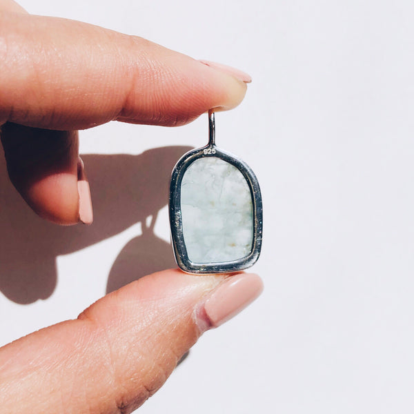 Raw Aquamarine Pendant in 925 Sterling Silver - Crystal Of A Kind